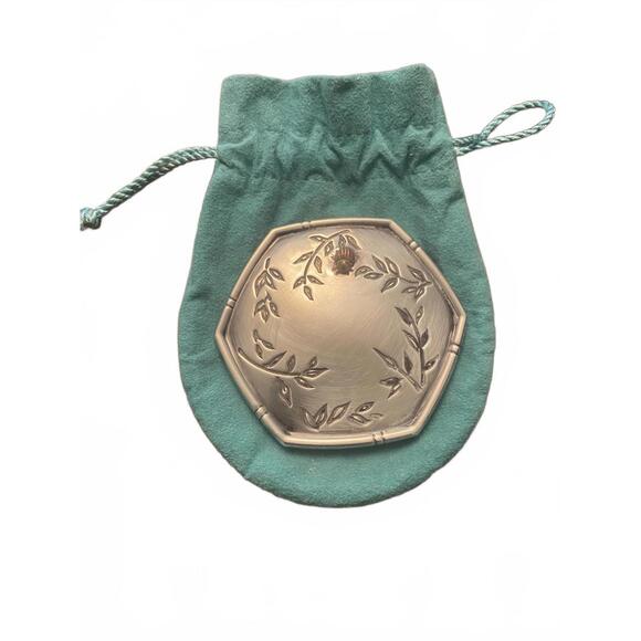 Tiffany & Co Octagonal Silver Gold Bamboo Ladybug Mirror in Tiffany Pouch - Picture 1 of 10